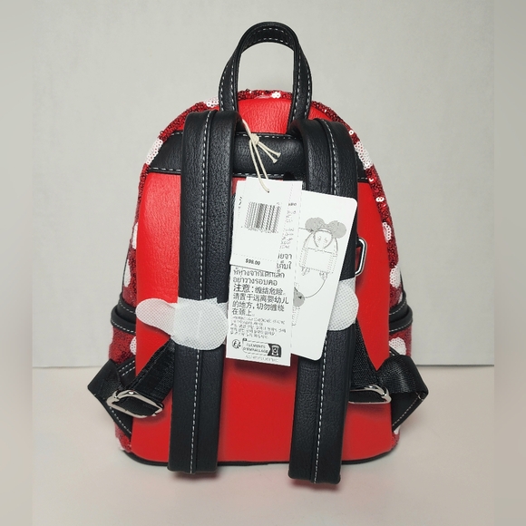 Loungefly Disney Parks Minnie Mouse Sequin Polka Dot Mini Backpack NWT - Picture 4 of 10